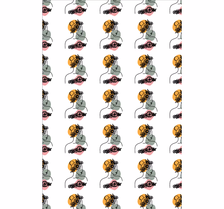 Tapeta z motivom vrtnice čudovita ženska cvetlična obraz - TenStickers