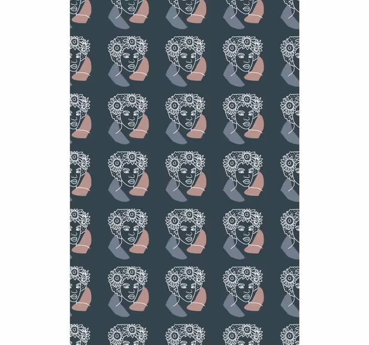 Tapeta z motivom vrtnice minimalistična sončnica z žensko - TenStickers