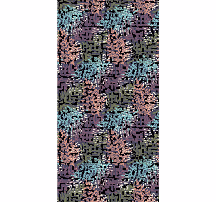 Cvetlični ornamentalni zidni papir barvita izvirna flora - TenStickers