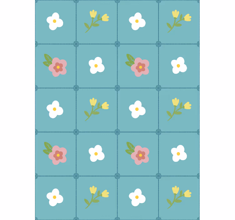 Cvetlični ornamentalni zidni papir babičin stil - TenStickers