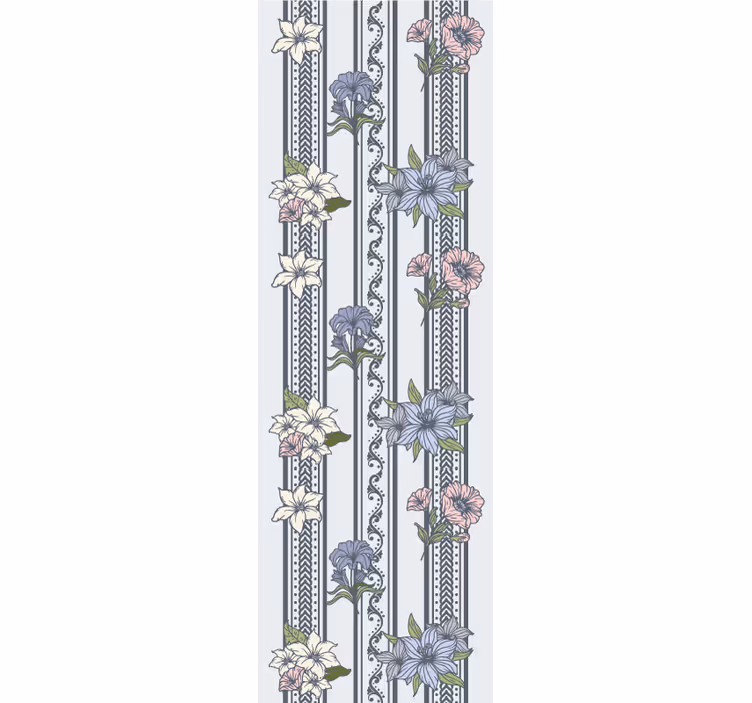 Tapete za spalnice cvetlični vintage stripe dizajn - TenStickers