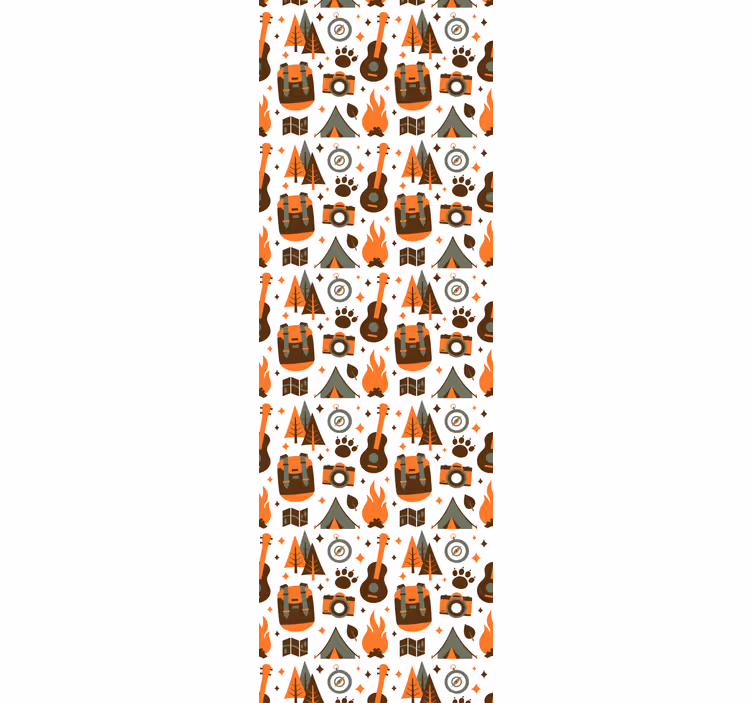 Tapete za spalnice gore medved leseni ogenj - TenStickers