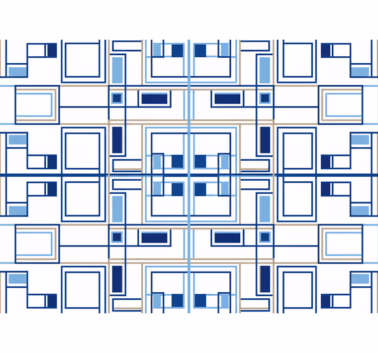 Kvadratno tapeta modre geometrijske oblike - TenStickers