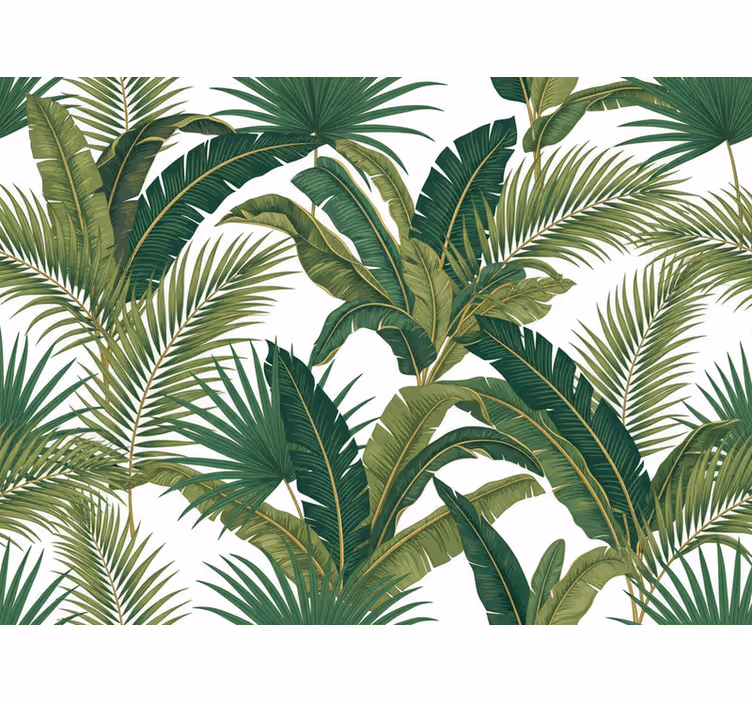 Tapeta z listi luksuzne džungle palme - TenStickers