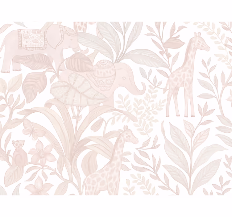 Tapeta z motivom slona v odtenkih rožnate safarija - TenStickers