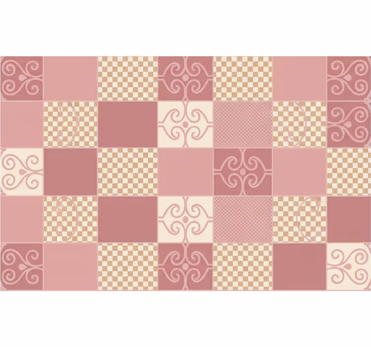 Geometrijski ozadje vintage karo vzorec roza - TenStickers