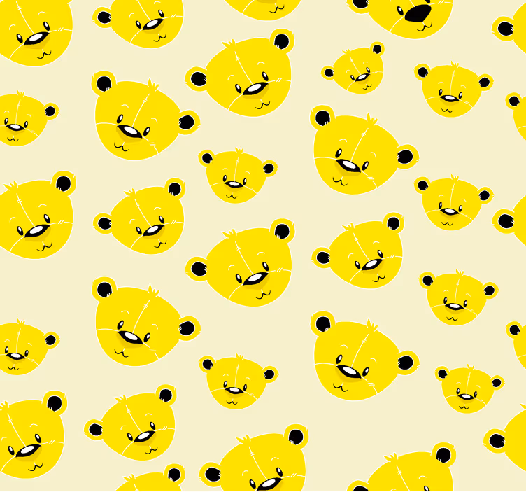 Rumeni tapeti z vzorcem medvedkov - TenStickers