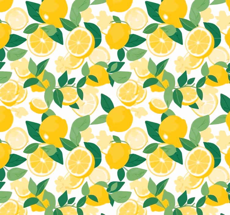 Rumeni tapeti vzorec limoninih rezin - TenStickers