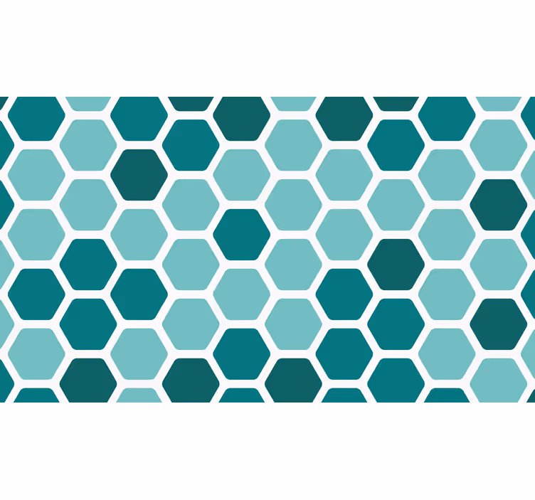 Modri tapeti s turkiznim hexagonalnim vzorcem - TenStickers