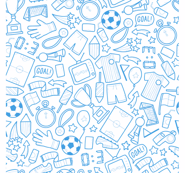 Modri tapeti nogometni risarski set ilustracij - TenStickers