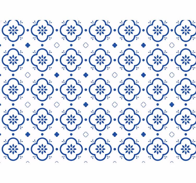 Bela tapeta modri ploščice - TenStickers