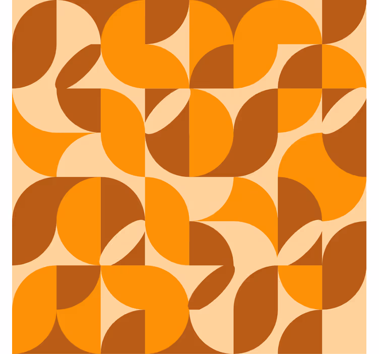 Oranžni tapeti retro oranžni vzorci - TenStickers