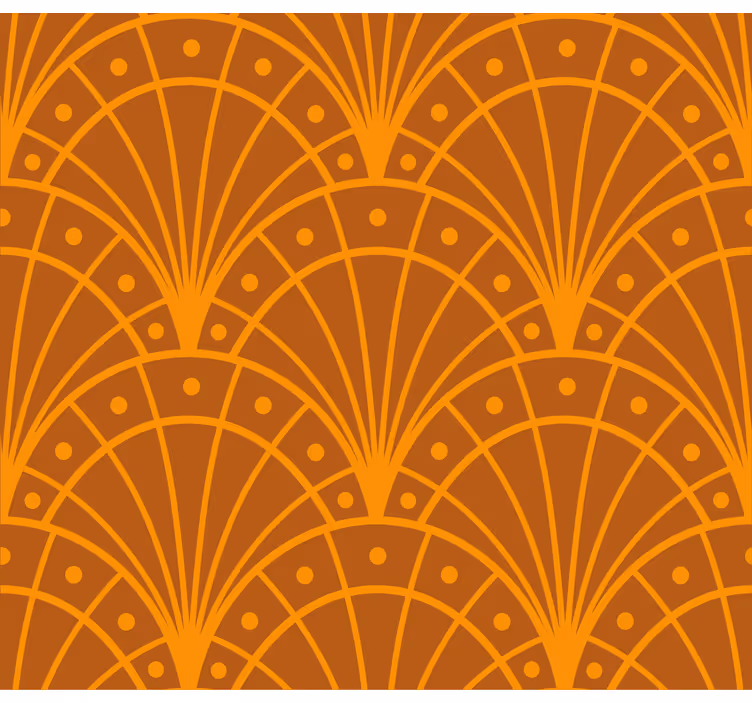 Oranžni tapeti elegantni oranžni art deco - TenStickers