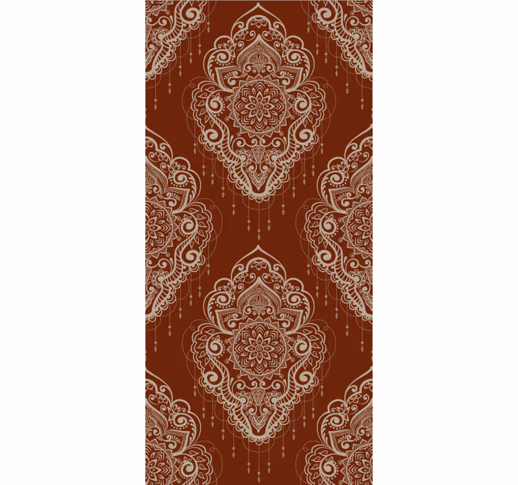 Rdeče tapeta elegantni mehndi ornament - TenStickers