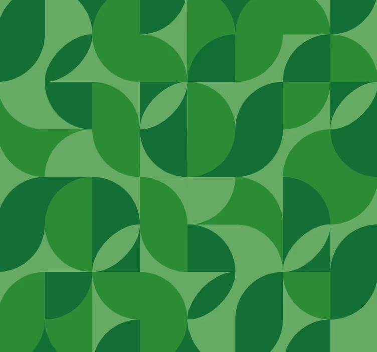 Tapete v zeleni barvi retro geometrijske oblike - TenStickers