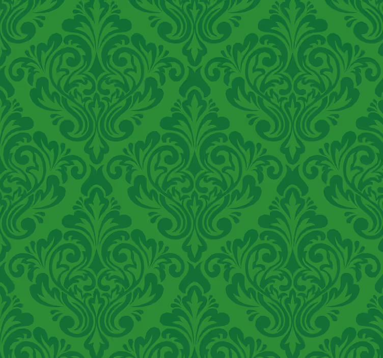 Tapete v zeleni barvi cvetlični damask - TenStickers