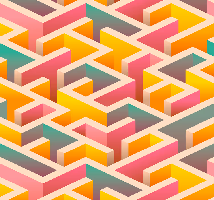 Geometrijska zapora geometrijski zidni papir - TenStickers