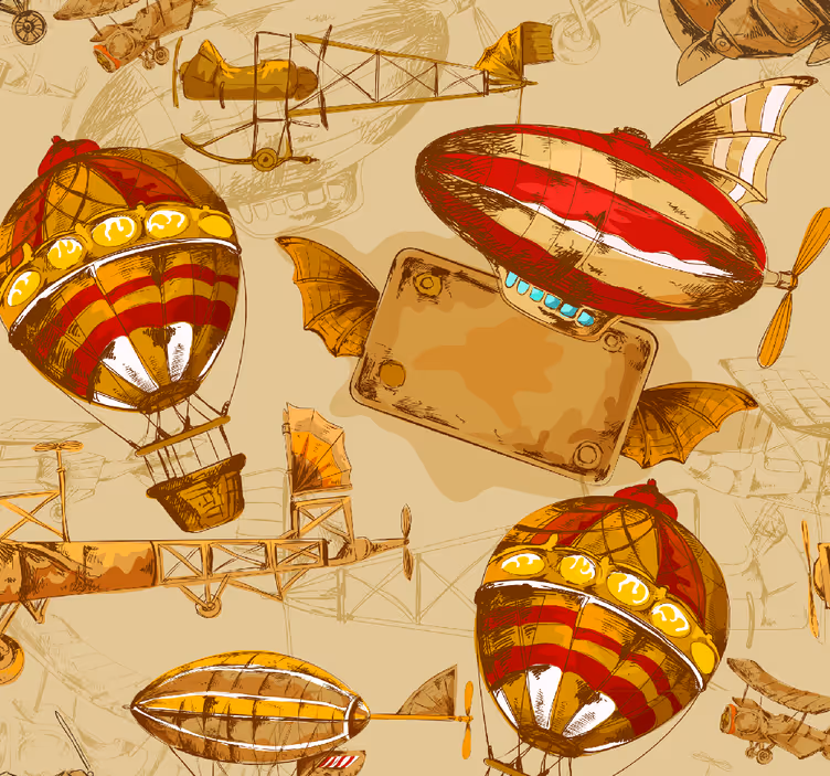 Vintage potovanja tapeta - TenStickers