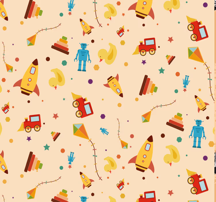 Vintage igrače otroška tapeta - TenStickers