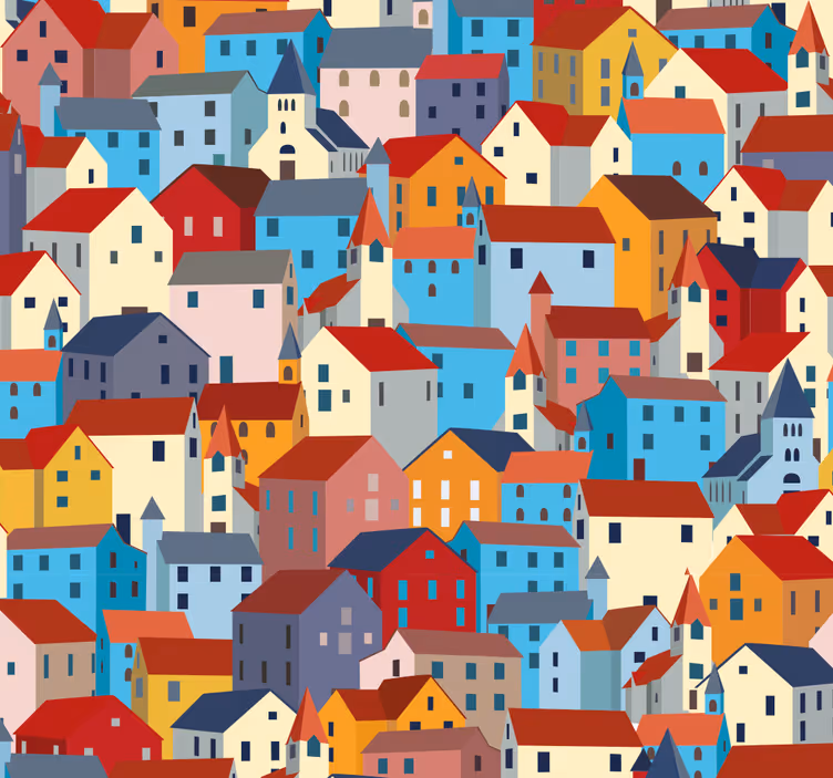 Mestni patchwork tapeta mesta in države - TenStickers