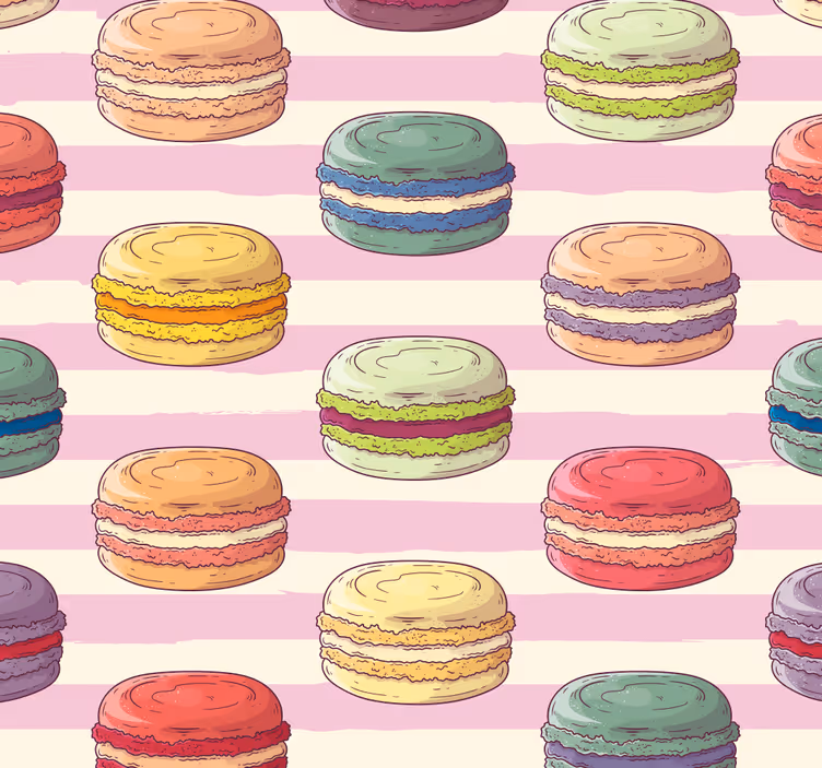 Retro macaroons moderno tapeta - TenStickers