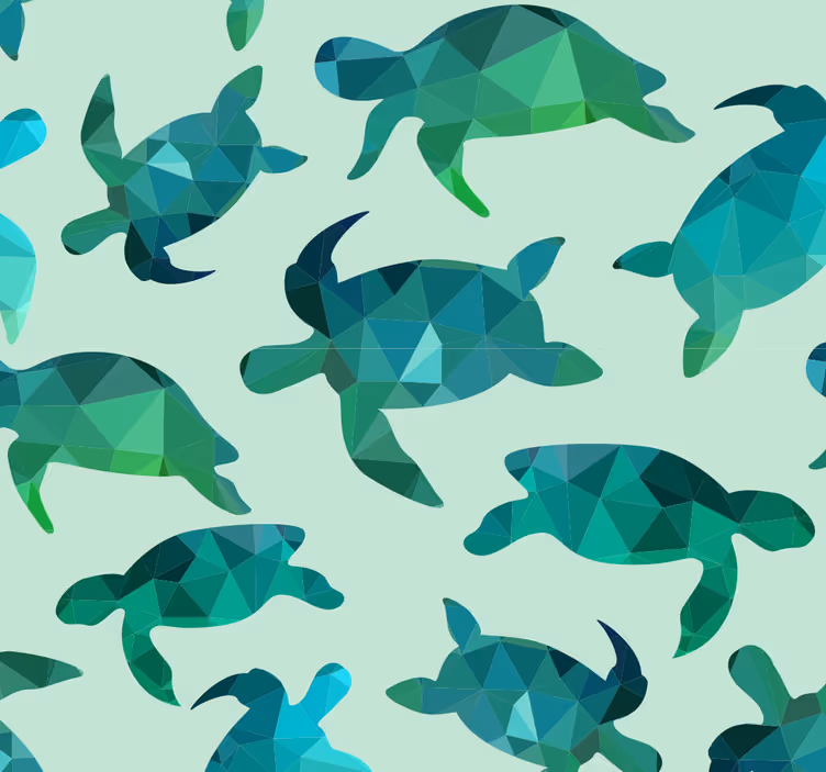 Turtle pattern ribji tapeti za edinstveno dekoracijo - TenStickers