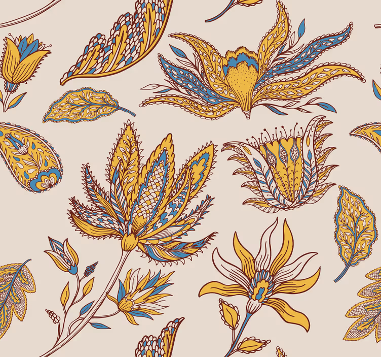 Paisley cvet set okrasne tapeta - TenStickers