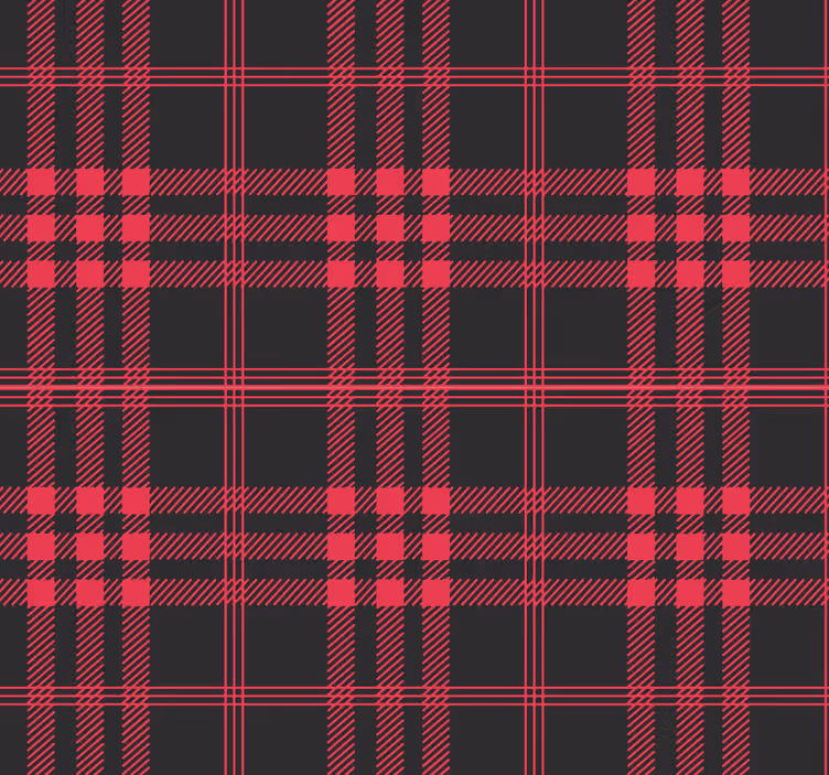 Božični tartan vzorec vodoravni tapete za spalnico - TenStickers