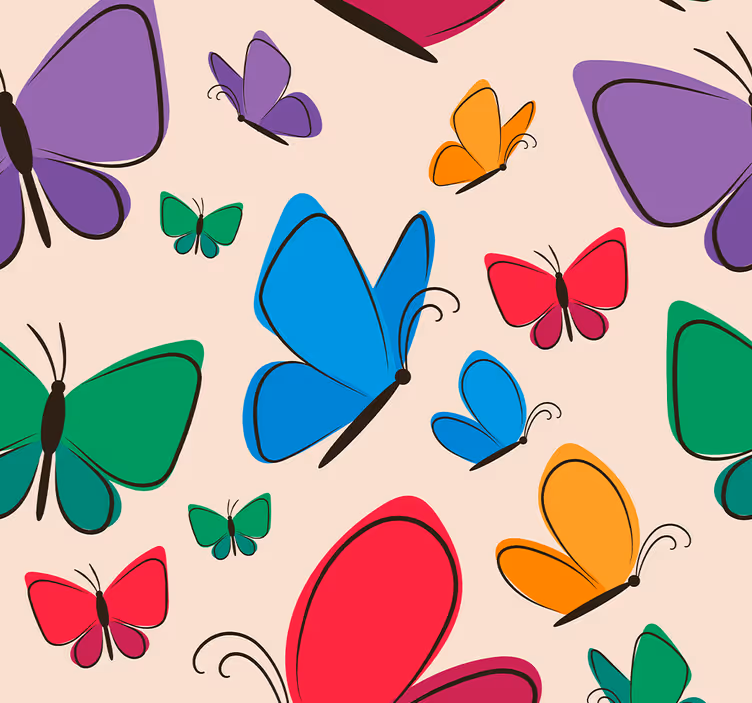 Metulji, ki letijo za otroke tapeta metuljev - TenStickers