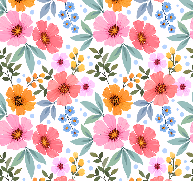 Small colorful pattern tapeta z motivom vrtnice - TenStickers