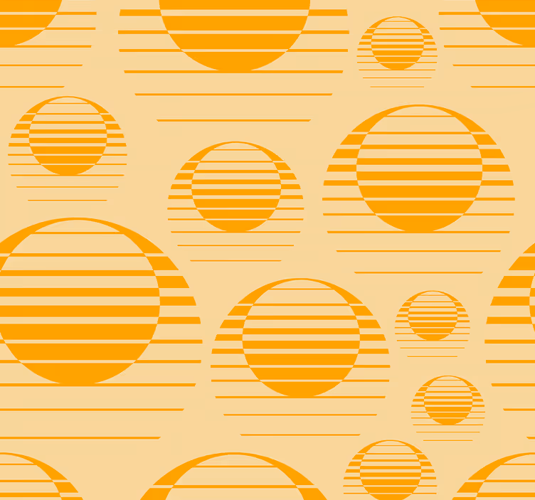 Retro sonce risati geometrijske oblike tapeta - TenStickers