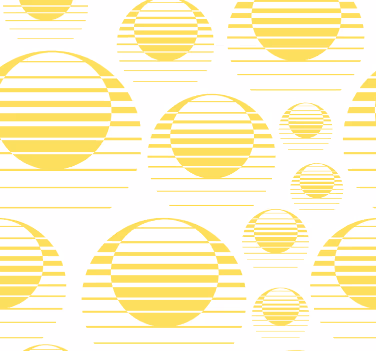 Retro sonce nariši rumene kroge tapeta - TenStickers