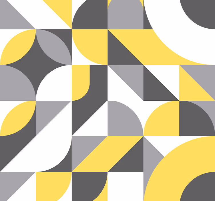Geometrijska siva in rumena abstraktna tapeta - TenStickers