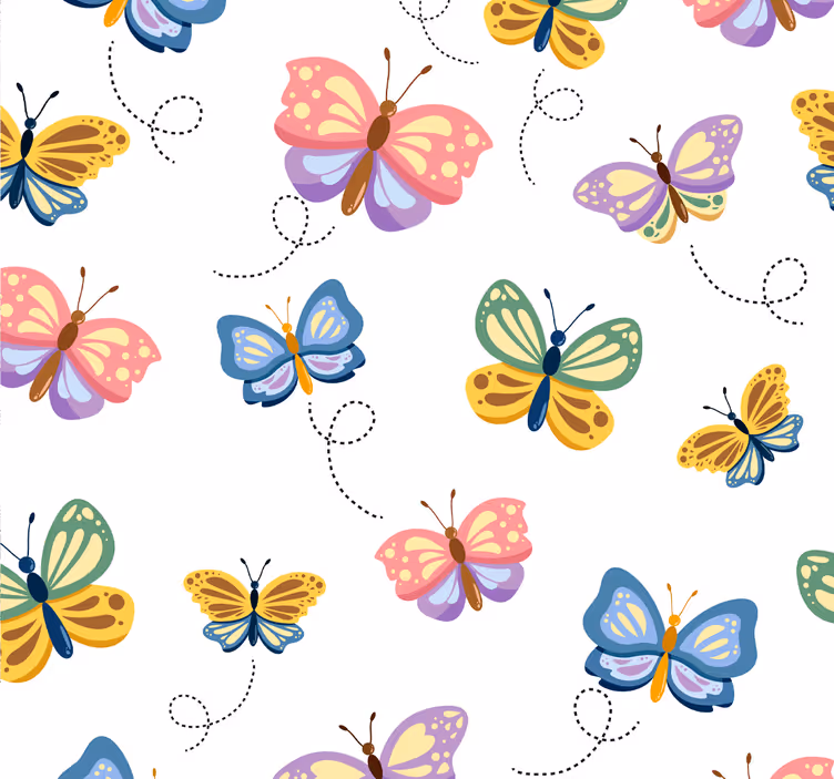 Vzorec metulja metuljev ozadje - TenStickers