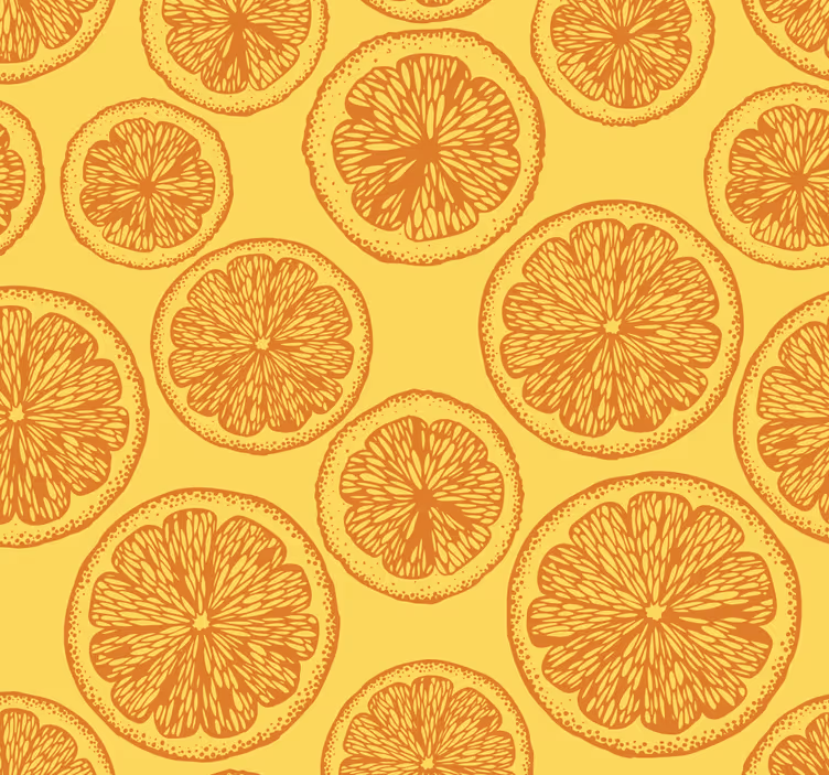 Oranžna tapeta za risanje vzorcev citrusov - TenStickers