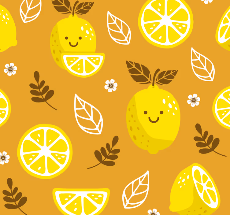 Nasmejane limone tapeta citrusov - TenStickers