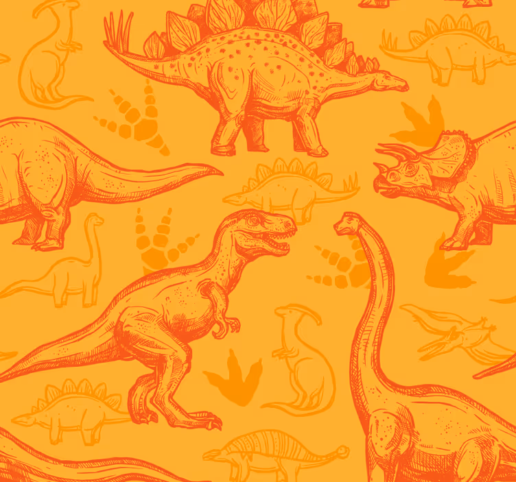 Risanka dinozavra tapeta z dinozavri - TenStickers