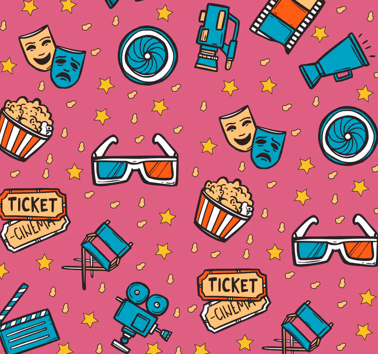 Filmska noč - dekliška otroška tapeta - TenStickers