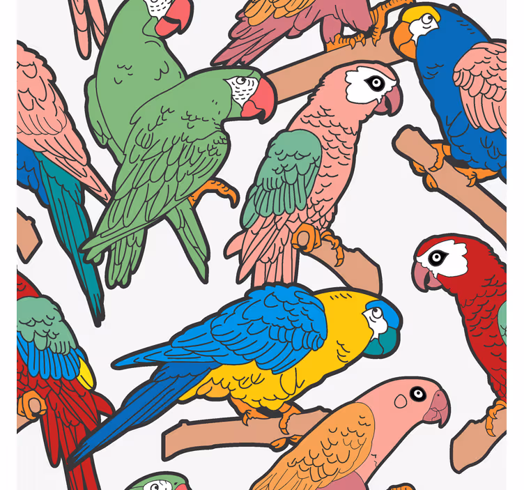 Papagajski ansambel papige ozadje - TenStickers