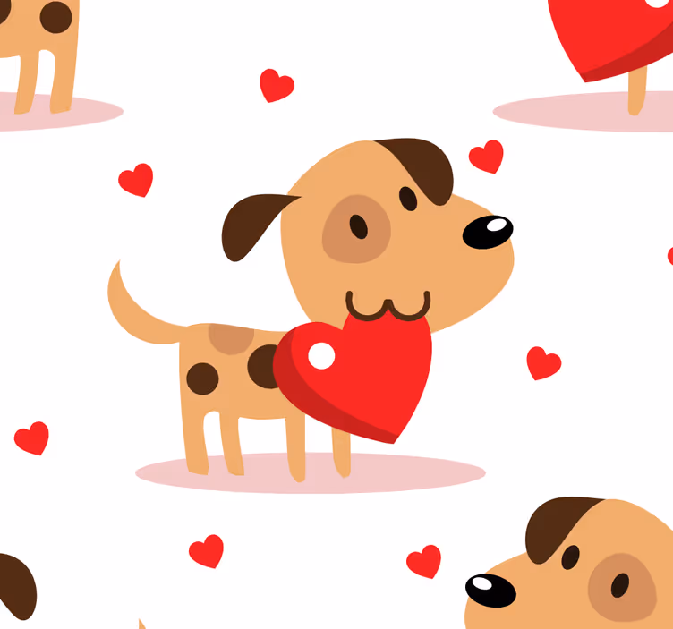Kužka ljubezen Tapete s psi - TenStickers