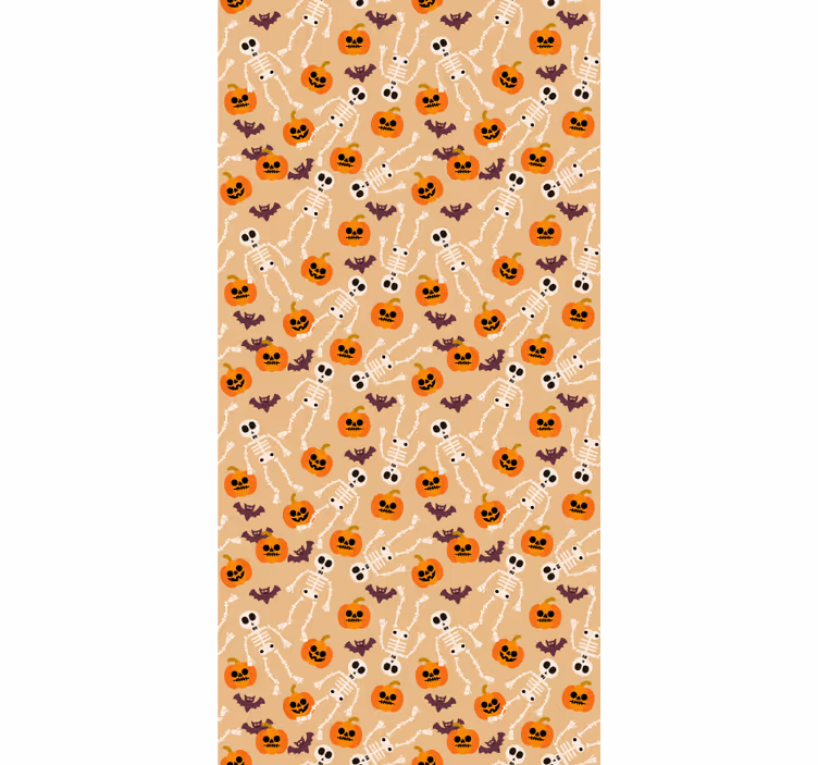 Okostja in buče halloween tapeta - TenStickers