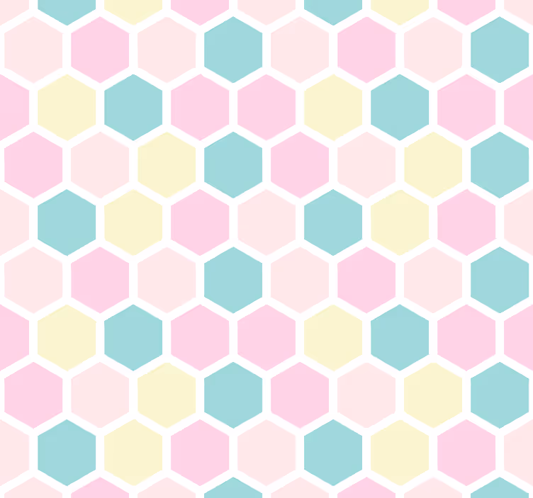 šesterokotni vzorec geometrijski zidni papir - TenStickers
