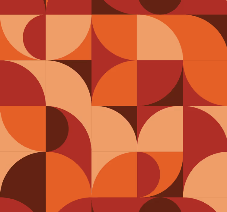Geometrijski zidni papir retro geometrijski vzorec - TenStickers