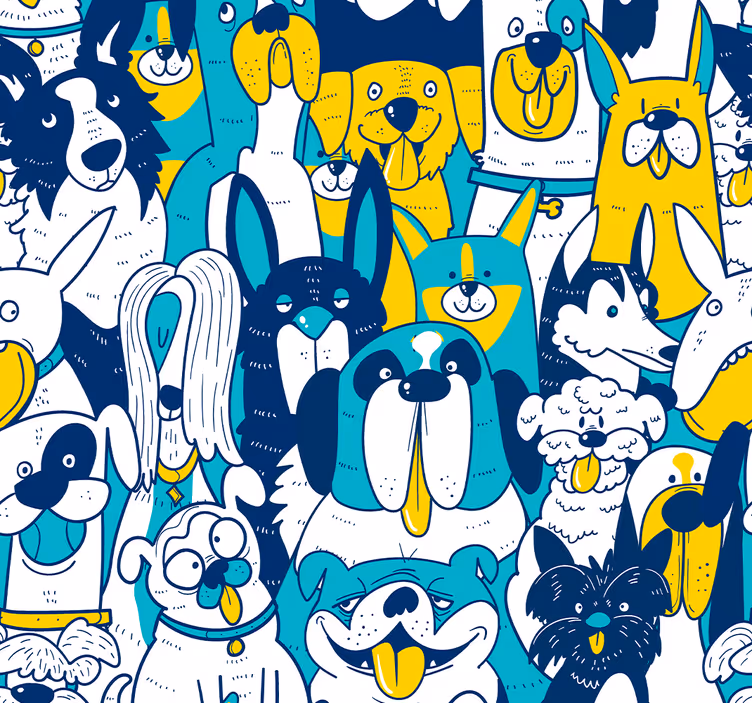 Animirana pasja sestava živali ozadje - TenStickers