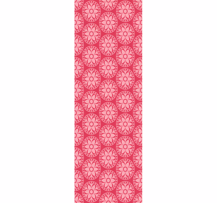 Geometrijski cvetlični motiv Roza tapeta - TenStickers