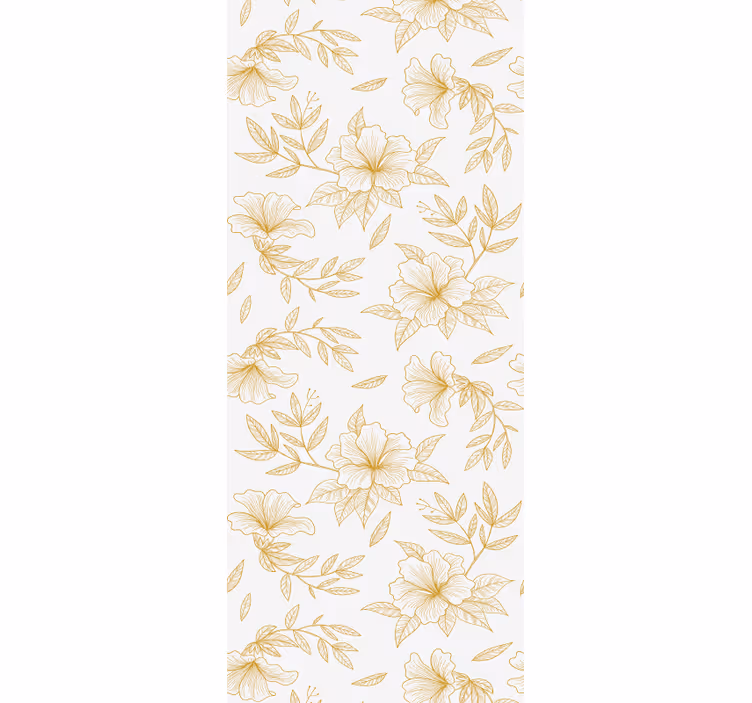 Zlata cvetlična eleganca cvetlični ornamentalni zidni papir - TenStickers