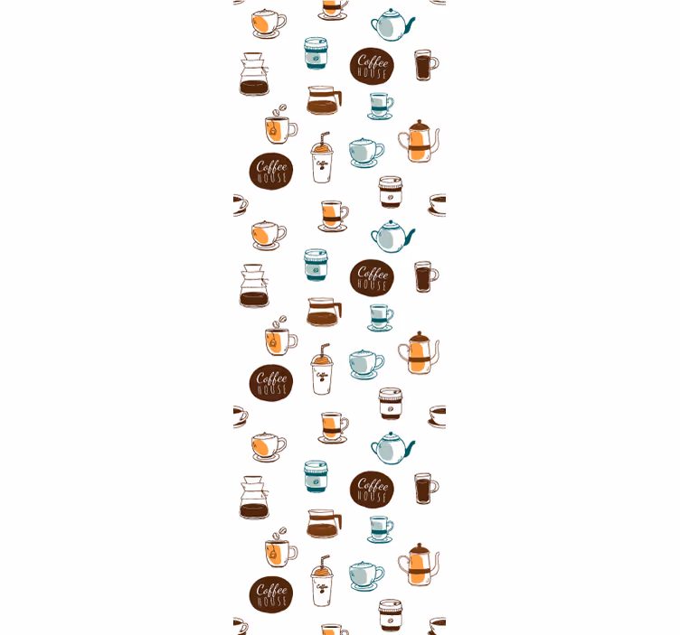 Ilustracija motiva kave Tapete za kuhinjo - TenStickers