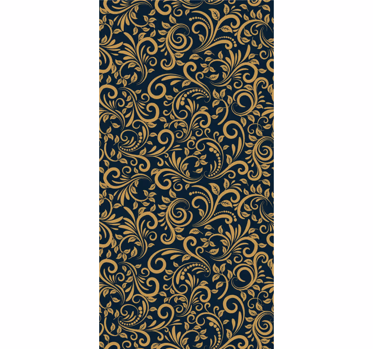 Versace zlato črno cvetno tapeta - TenStickers