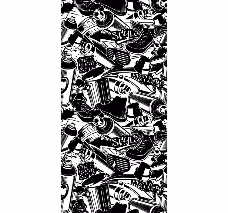 Mono-tonski grafiti stenske oznake art tapeta - TenStickers