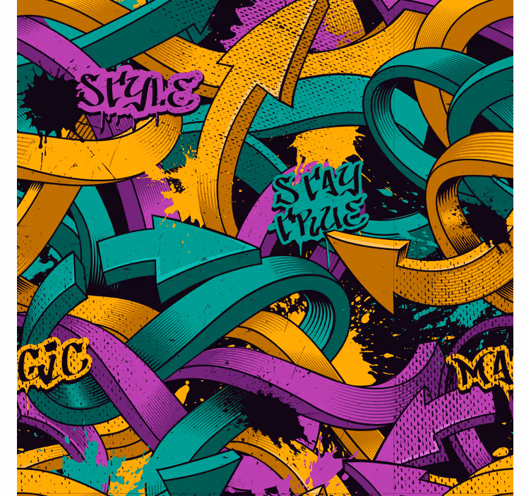 Realistične grafitne puščice art tapeta - TenStickers